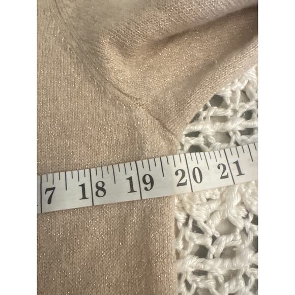Charter Club Luxury Cashmere large gold Blend Metallic Sweater Women’s Large - Picture 4 of 5